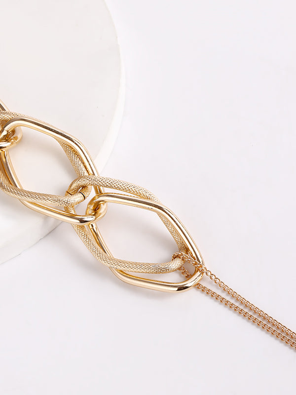 Chains Geometric Solid Color Necklaces Accessories by migunica