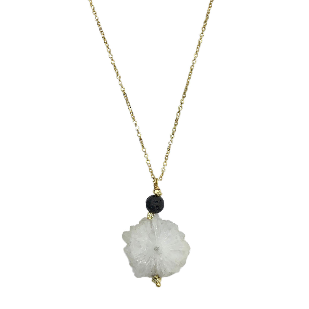 Solar Quartz Lava Necklace by SLATE + SALT