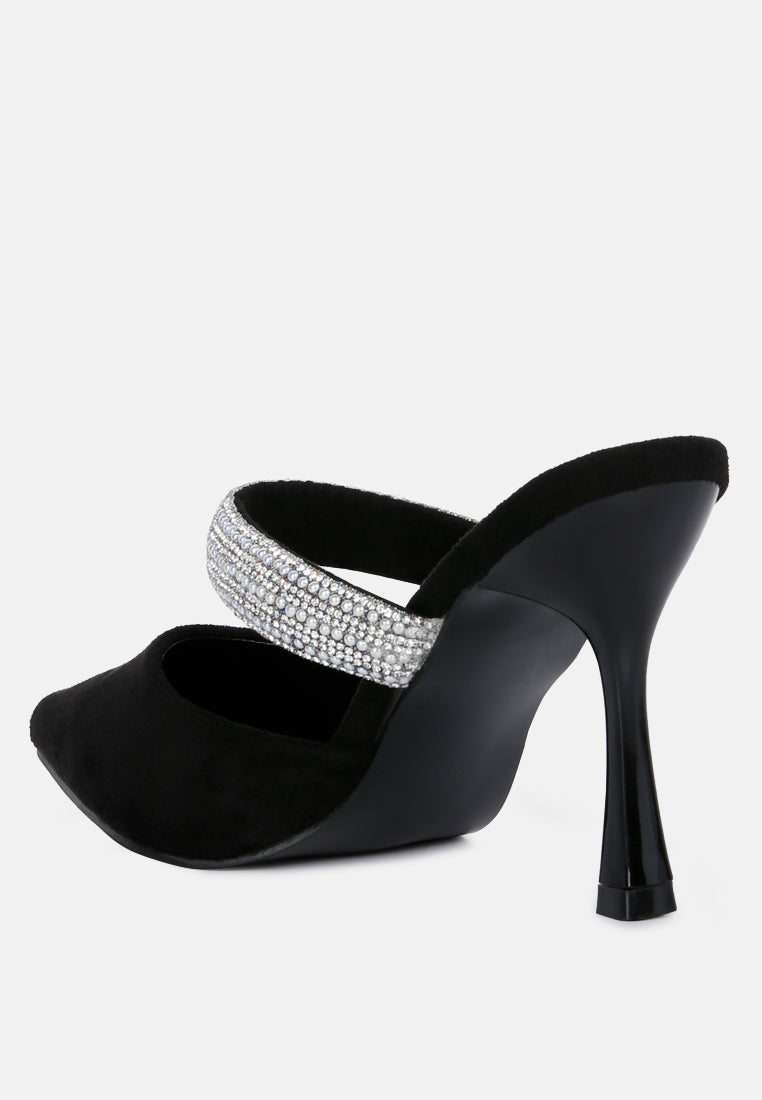 fauci diamante strap heeled mules by London Rag