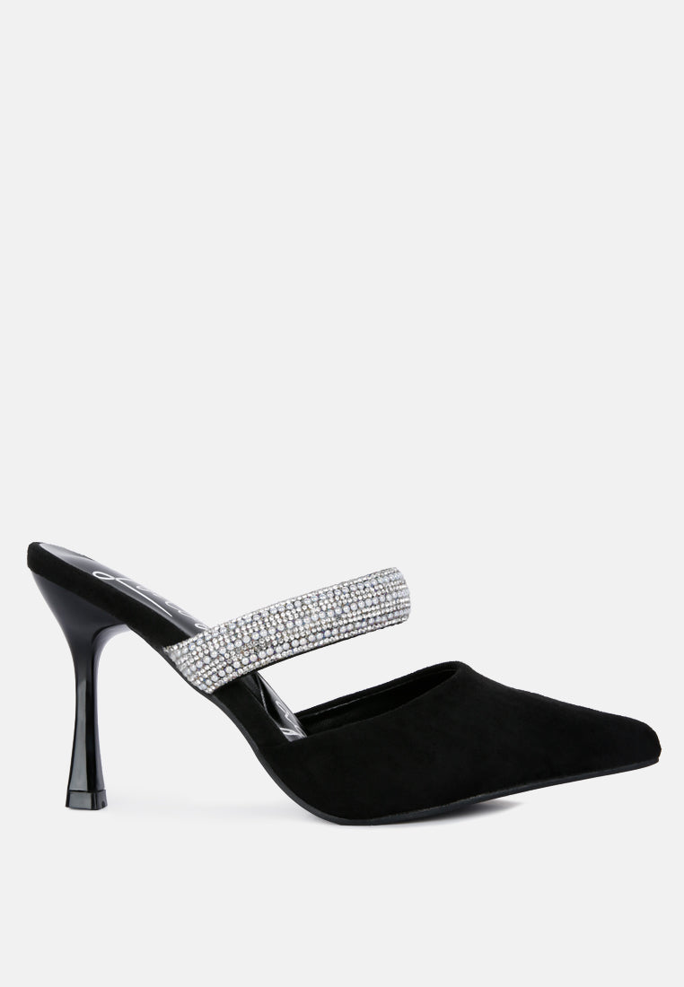 fauci diamante strap heeled mules by London Rag