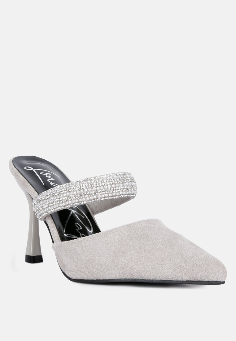 fauci diamante strap heeled mules by London Rag