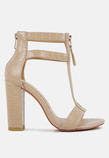 felicity zip up block heel sandals by London Rag