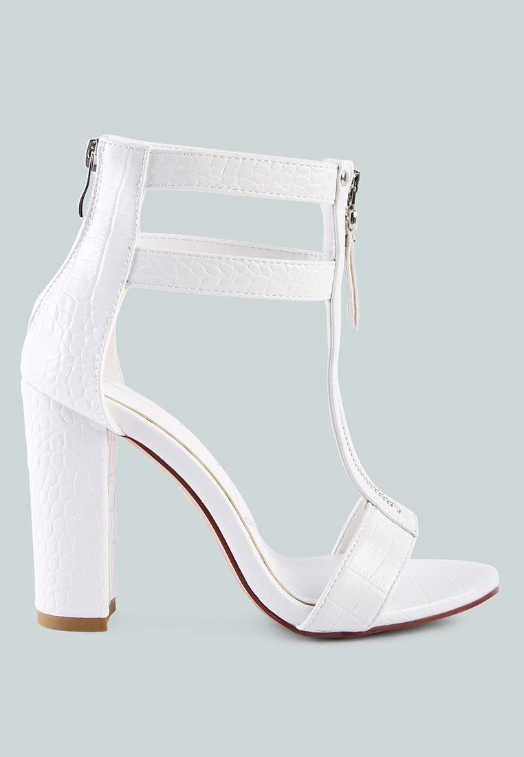 felicity zip up block heel sandals by London Rag