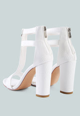 felicity zip up block heel sandals by London Rag