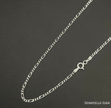 Sterling Silver 925 Figaro Link Chain 1.7MM, 16"-24", Figaro Link Chain Necklace, Italian Made Sterling Silver 925 Unisex Chain by Donatello Gian