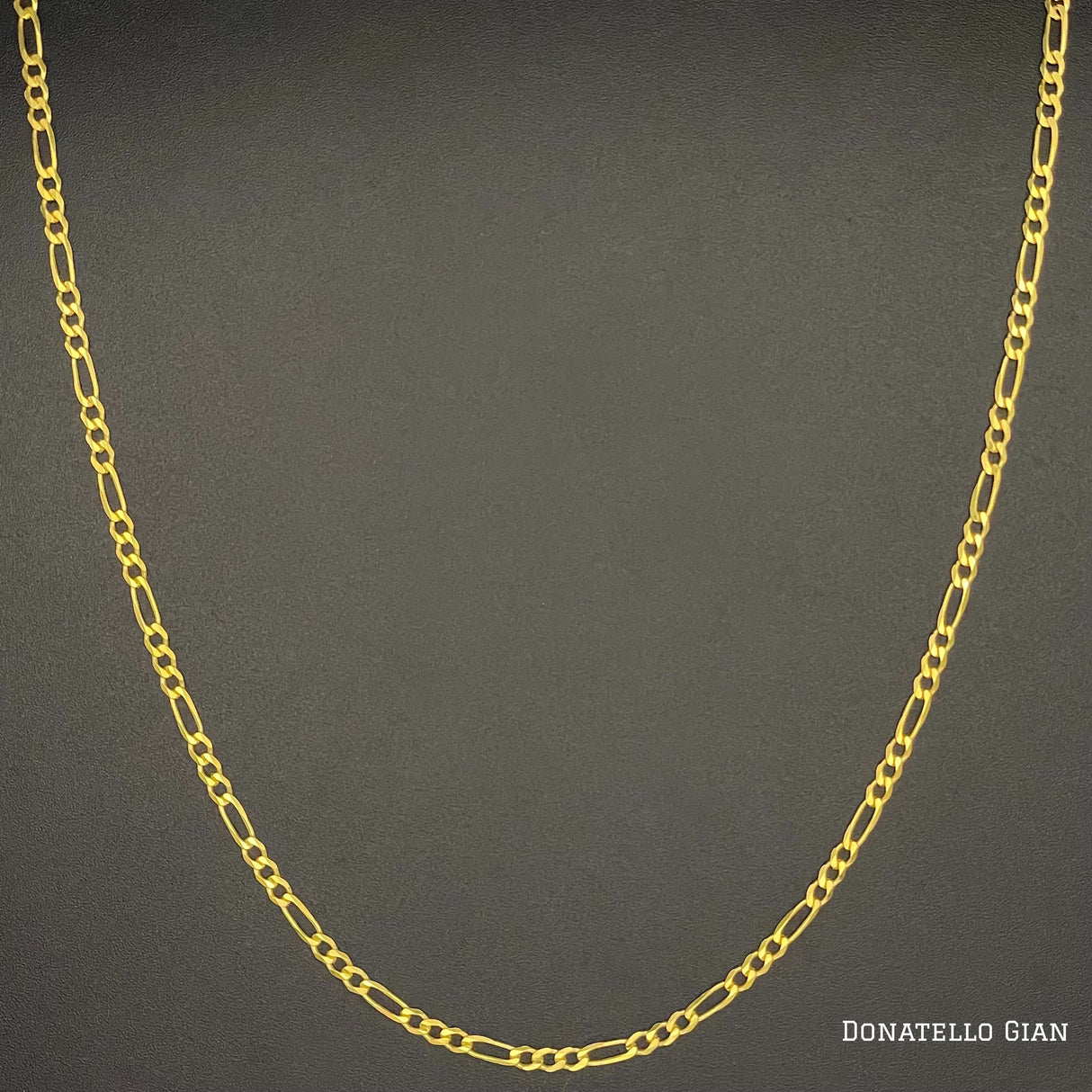 Sterling Silver 925 Figaro Link Chain 2.5MM, 16"-24", Figaro Chain Necklace, 14K Yellow Gold Plated Italian Made Sterling Silver 925 Unisex Chain by Donatello Gian