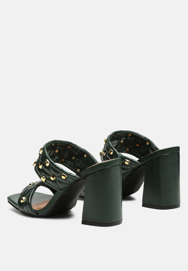 fischer stud embellished block heel sandals by London Rag