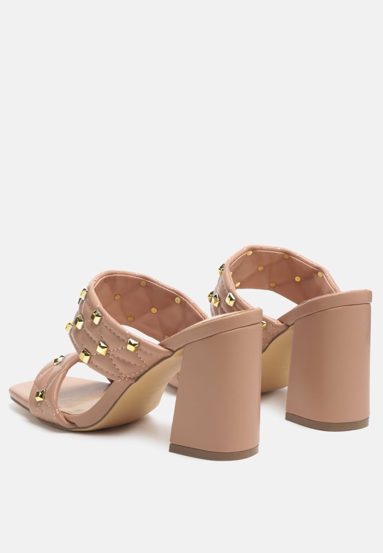 fischer stud embellished block heel sandals by London Rag