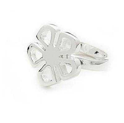 Designer Inspired 925 Sterling Silver Plated Flower 'Fleur' Ring by Liberty Charms USA