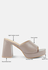 flexes flared block heel sandals by London Rag