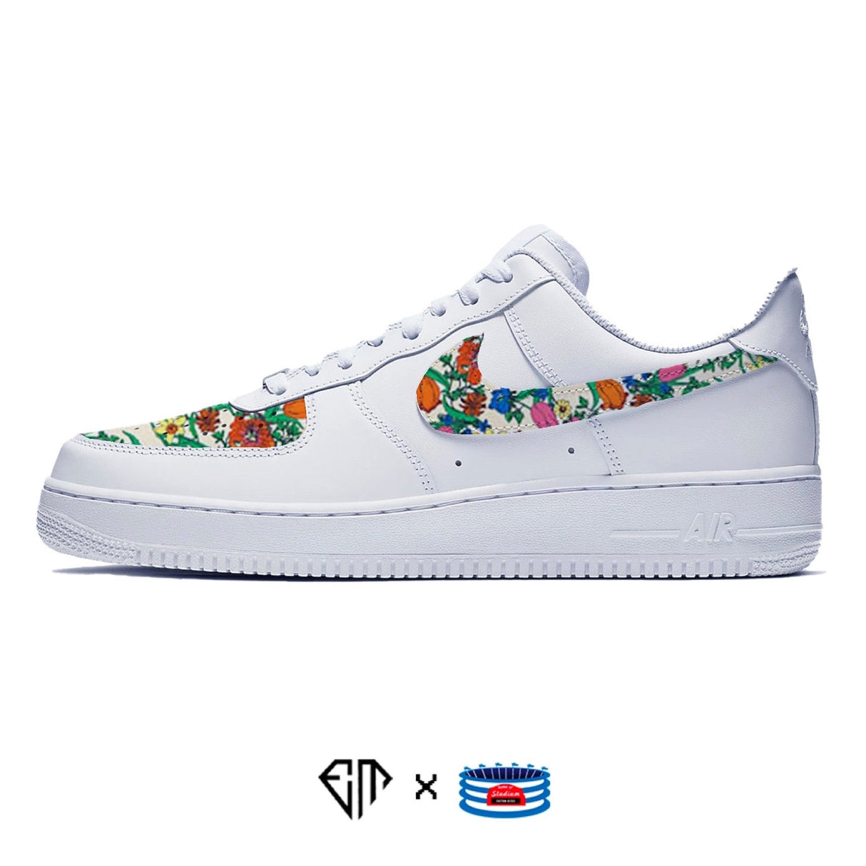 "Floral" Nike Air Force 1 Low Shoes by Stadium Custom Kicks