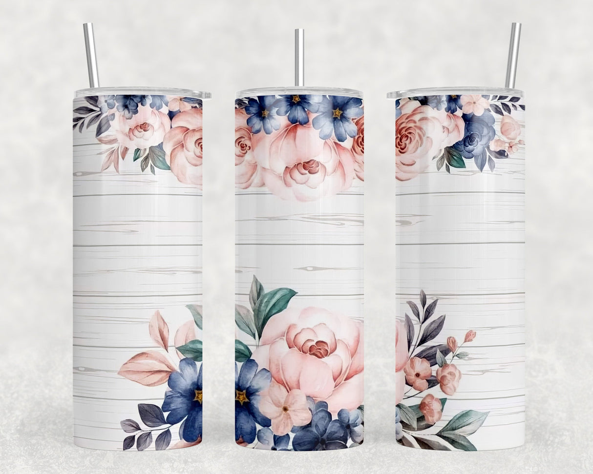 Floral|Skinny Tumbler|Optional Bluetooth Speaker| Speaker Color Varies by Rowdy Ridge Co