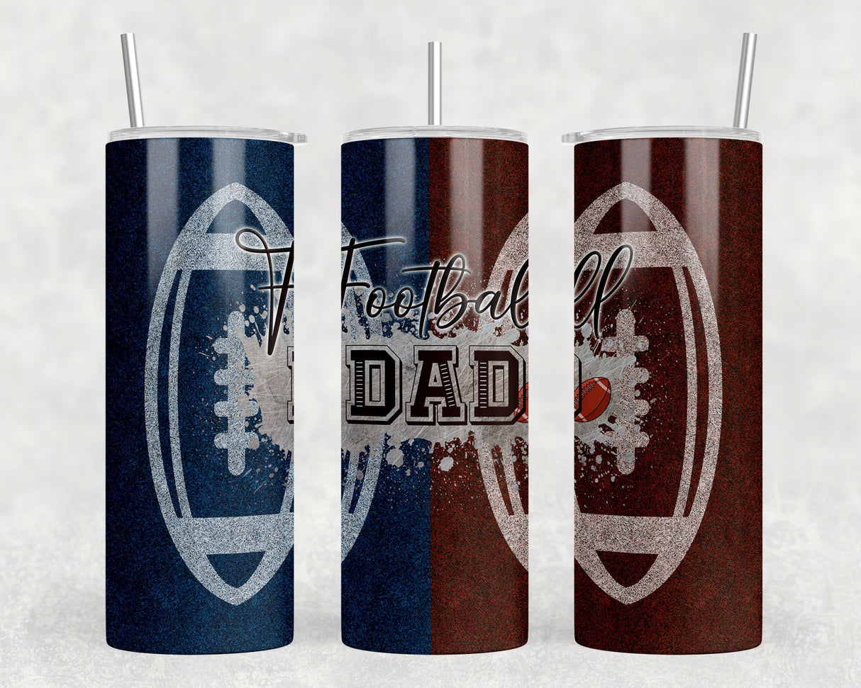 Football Dad|Skinny Tumbler|Optional Bluetooth Speaker| Speaker Color Varies by Rowdy Ridge Co