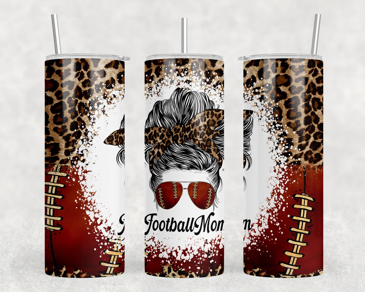 Football Mom Leopard Print|Skinny Tumbler|Optional Bluetooth Speaker| Speaker Color Varies by Rowdy Ridge Co