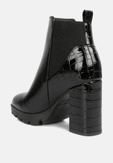 foxy faux leather croc chelsea boots by London Rag