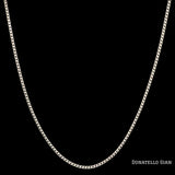 Sterling Silver 925 Round Franco Chain 1.7MM, 16"-24", Square Box Chain Necklace, Italian Made Sterling Silver 925 Unisex Chain by Donatello Gian