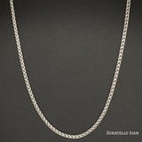 Sterling Silver 925 Franco Chain 2.5MM, 16"-24", Square Box Chain Necklace, Italian Made Sterling Silver 925 Unisex Chain by Donatello Gian