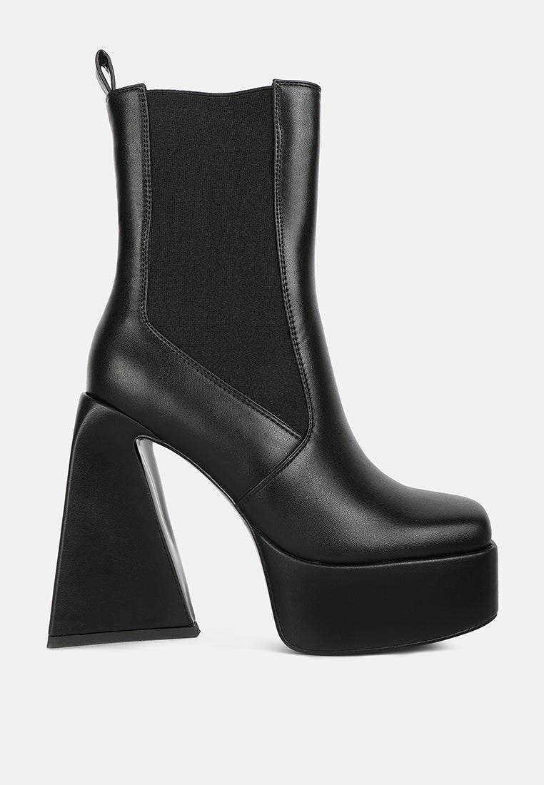 frosty high platform block heel chelsea boot by London Rag