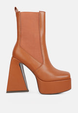 frosty high platform block heel chelsea boot by London Rag