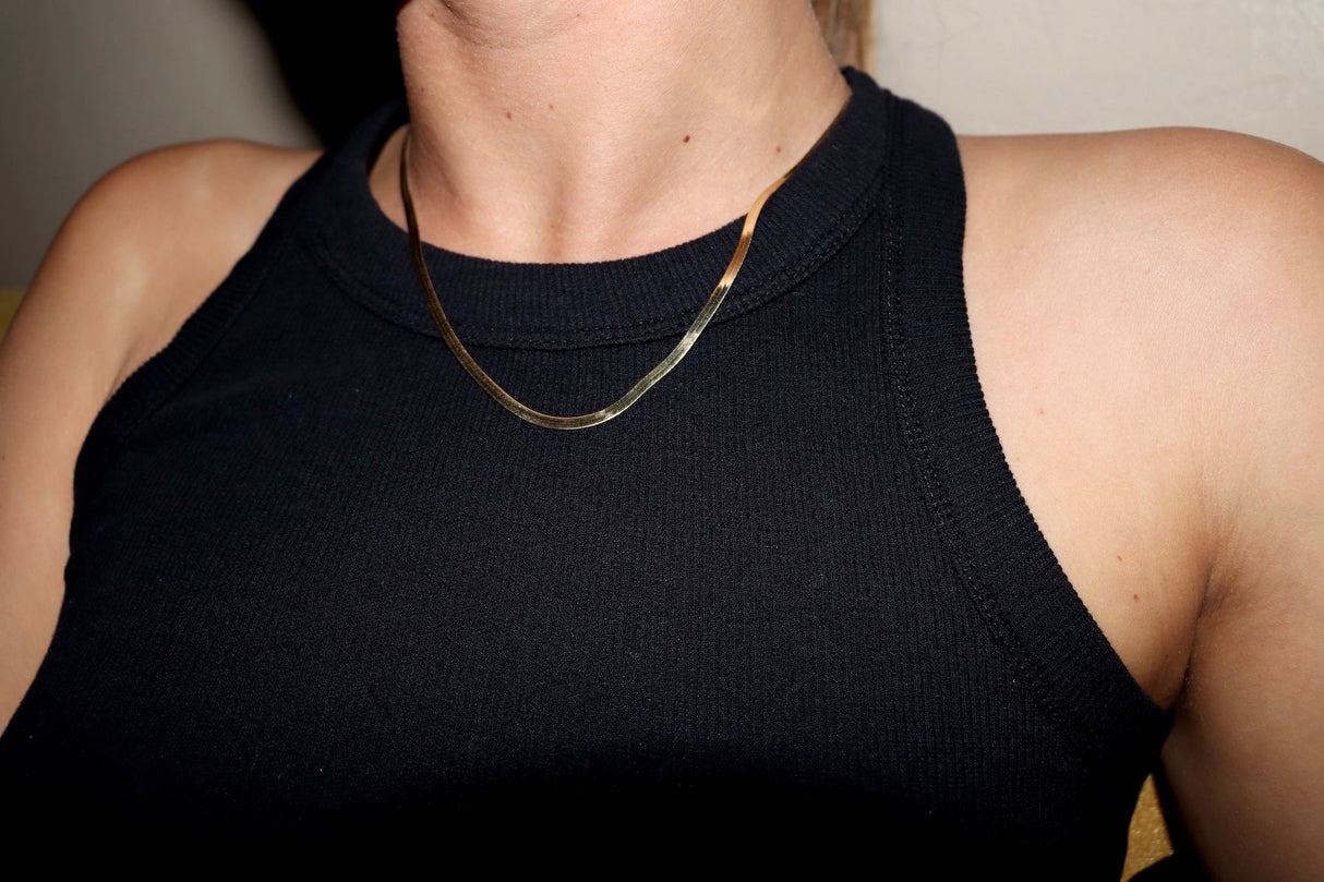 14k Yellow Gold Herringbone Chain by Toasted Jewelry