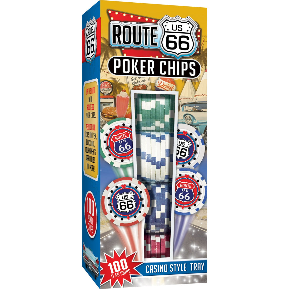 Route 66 100 Piece Poker Chips by MasterPieces Puzzle Company INC