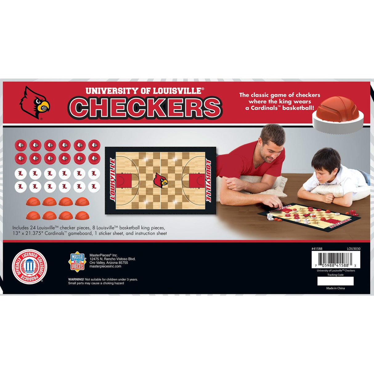 Louisville Cardinals Checkers Board Game by MasterPieces Puzzle Company INC