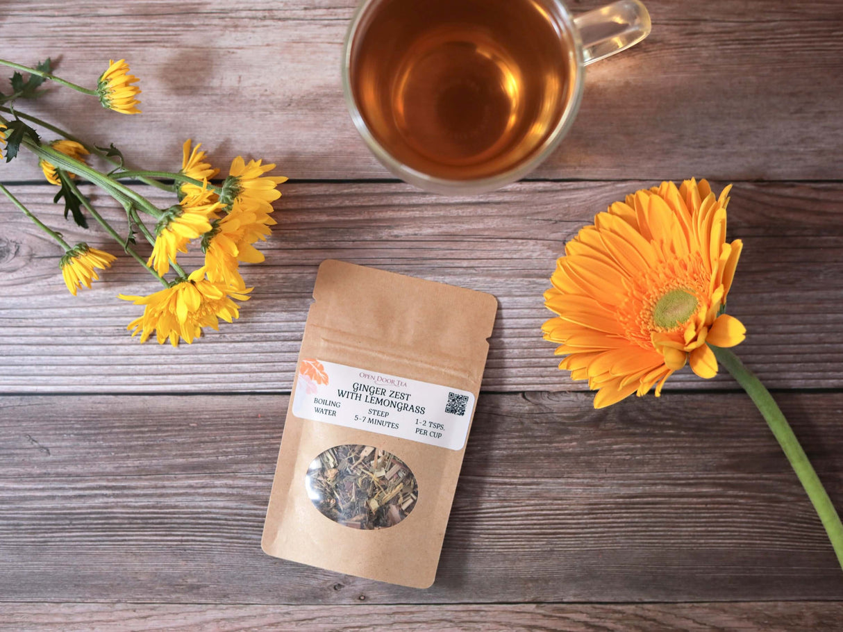 Ginger Zest with Lemongrass by Open Door Tea CT