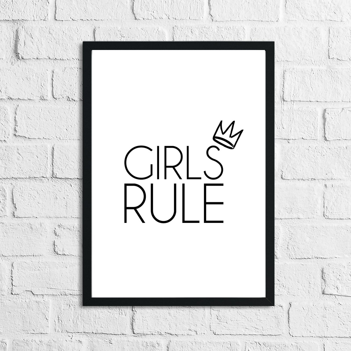 Girls Rule Crown Children's Bedroom Room Wall Decor Print by WinsterCreations™ Official Store