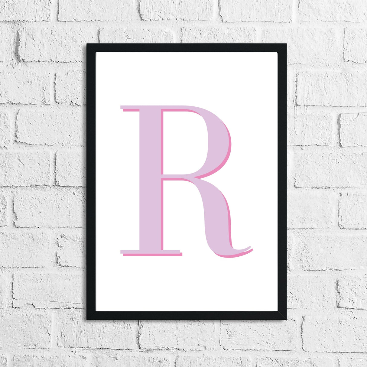 Personalised Pink Initial Children's Room Wall Decor Print by WinsterCreations™ Official Store