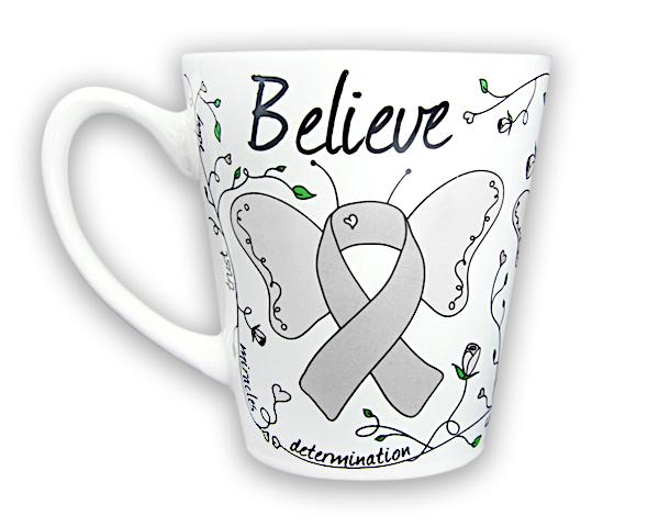 Butterfly Gray Ribbon Coffee Mugs by Fundraising For A Cause