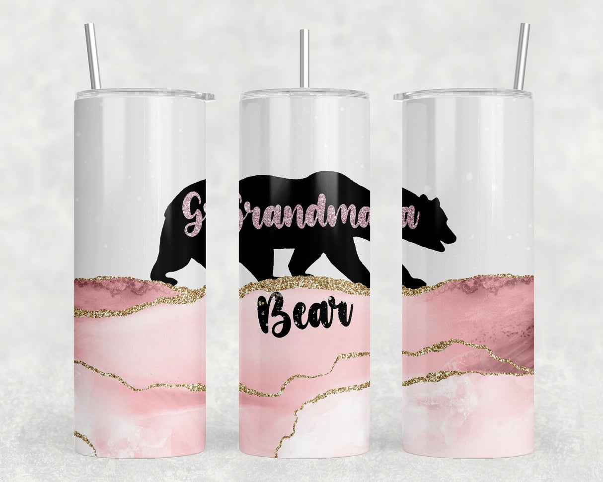 Grandma Bear|Skinny Tumbler|Optional Bluetooth Speaker| Speaker Color Varies by Rowdy Ridge Co