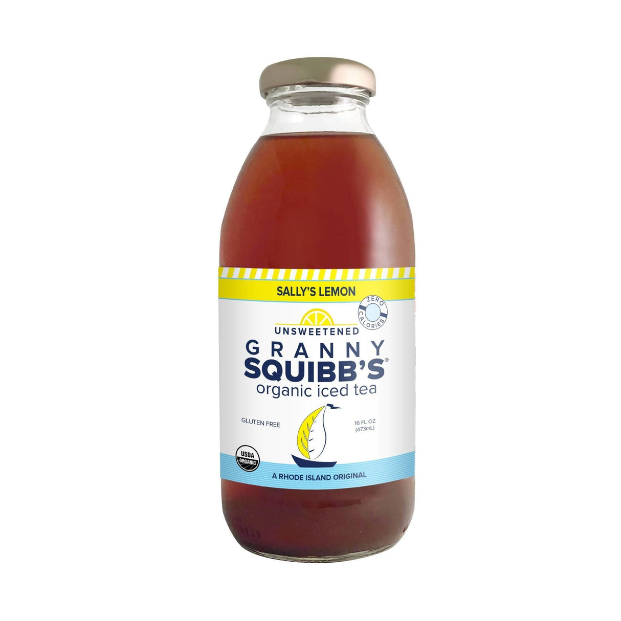 Granny Squibbs Sally's Lemon Unsweetened Organic Iced Tea - 12 Bottles x 16oz by Farm2Me