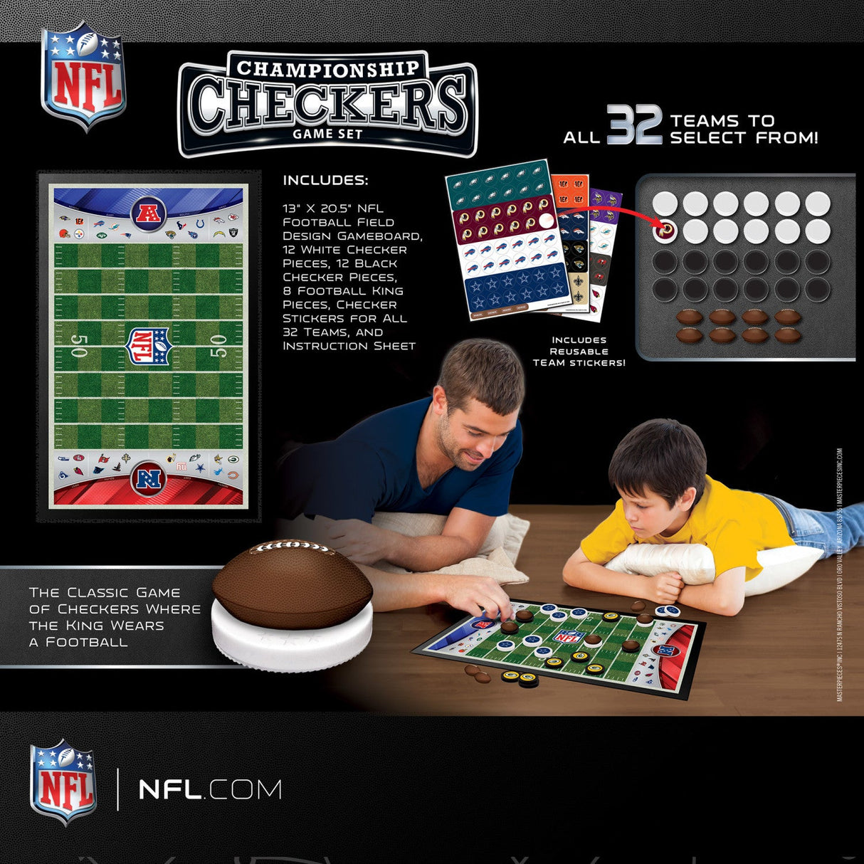 NFL - League Checkers Board Game by MasterPieces Puzzle Company INC