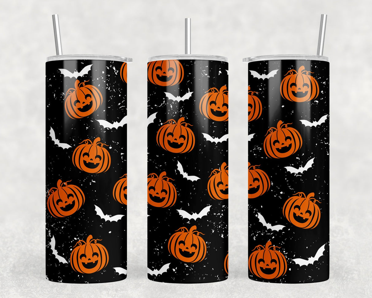 Halloween - 20 oz Steel Skinny Tumbler - Optional Blue Tooth Speaker - Speaker Color will Vary by Rowdy Ridge Co