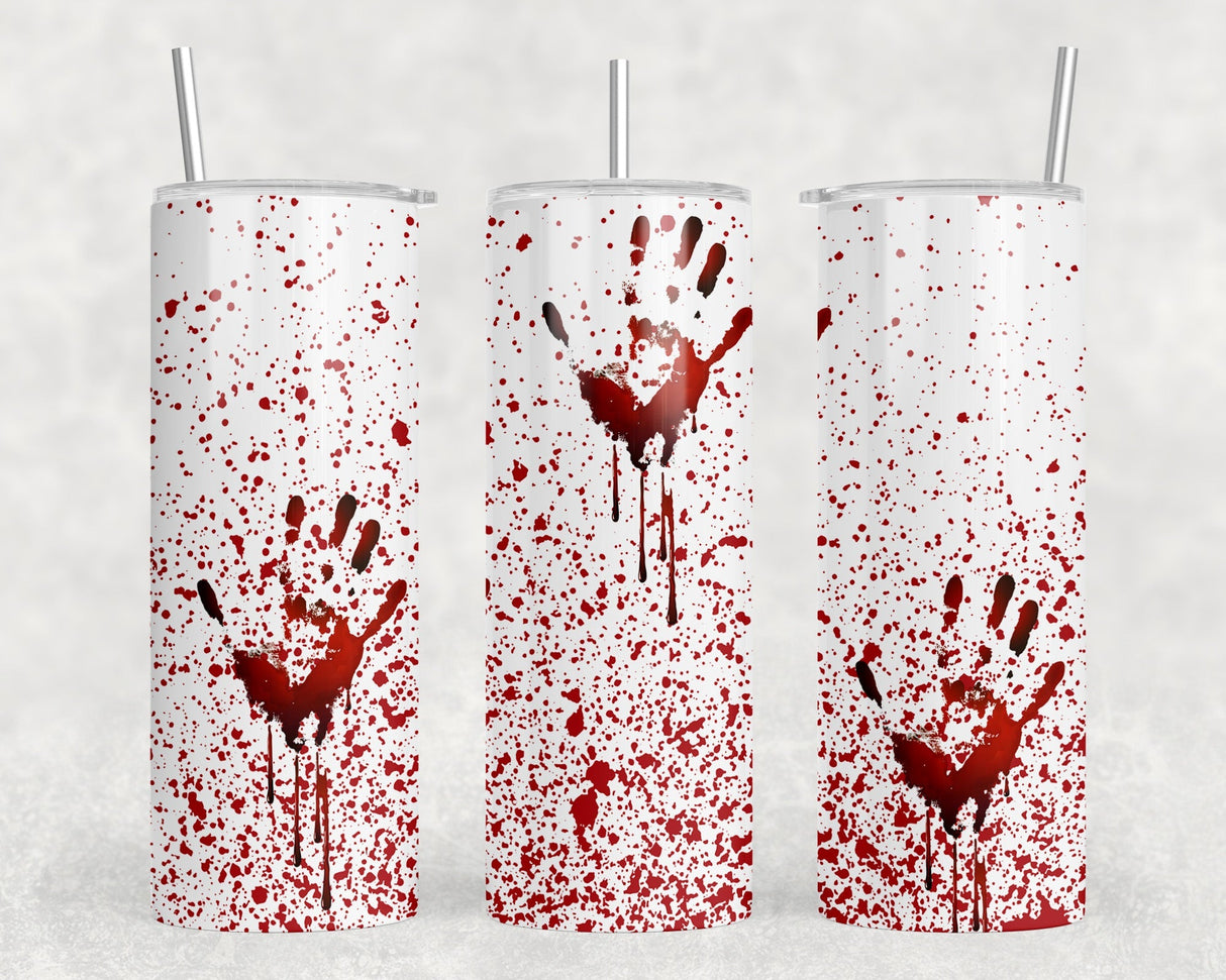 Hand Prints - 20 oz Steel Skinny Tumbler - Optional Blue Tooth Speaker - Speaker Color will Vary by Rowdy Ridge Co