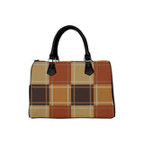 Handbags, Brown Checker Boston Style Top-handle Bag by inQue.Style