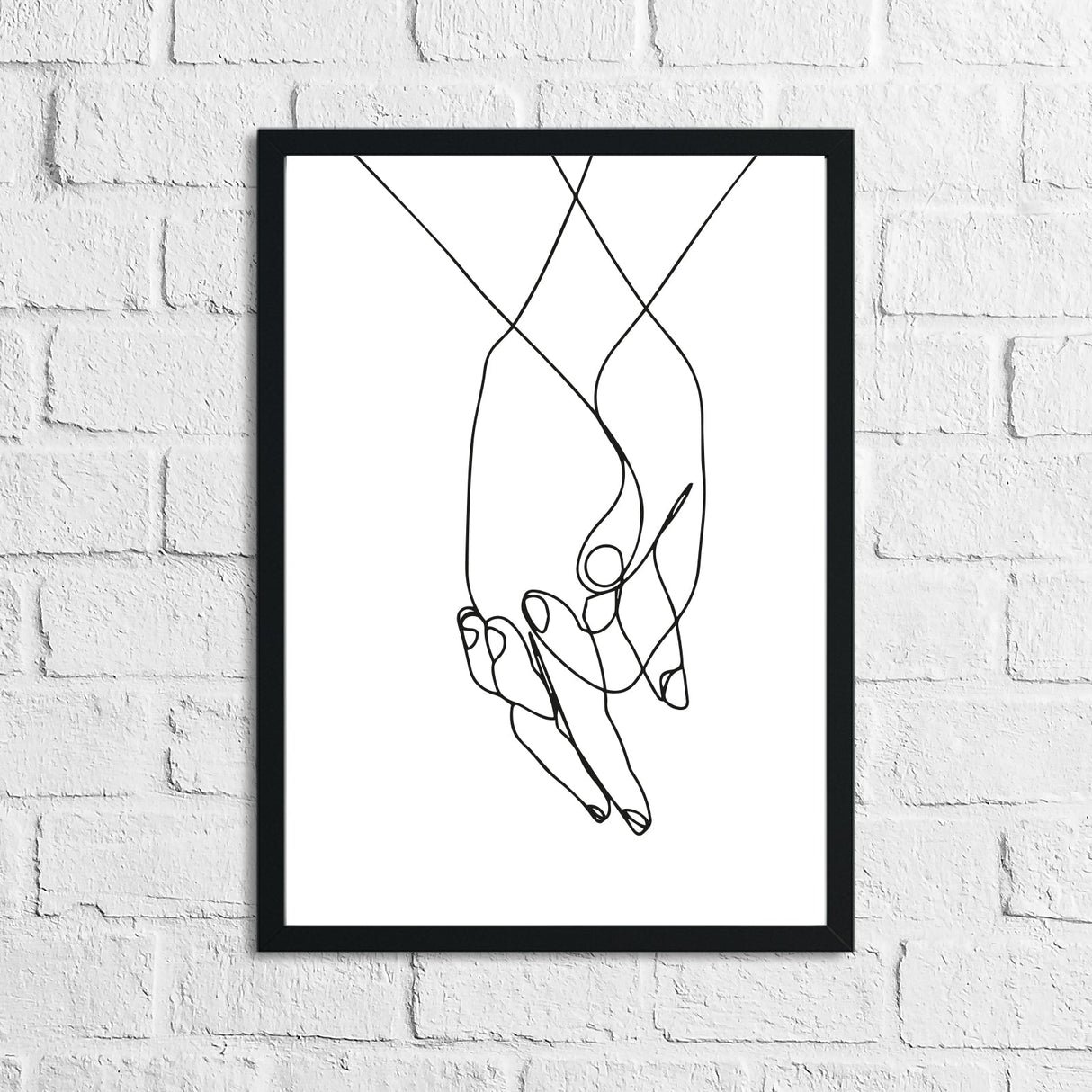 Holding Hands Couple Line Work Wall Decor Print by WinsterCreations™ Official Store