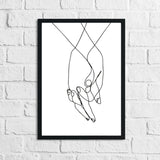 Holding Hands Couple Line Work Wall Decor Print by WinsterCreations™ Official Store