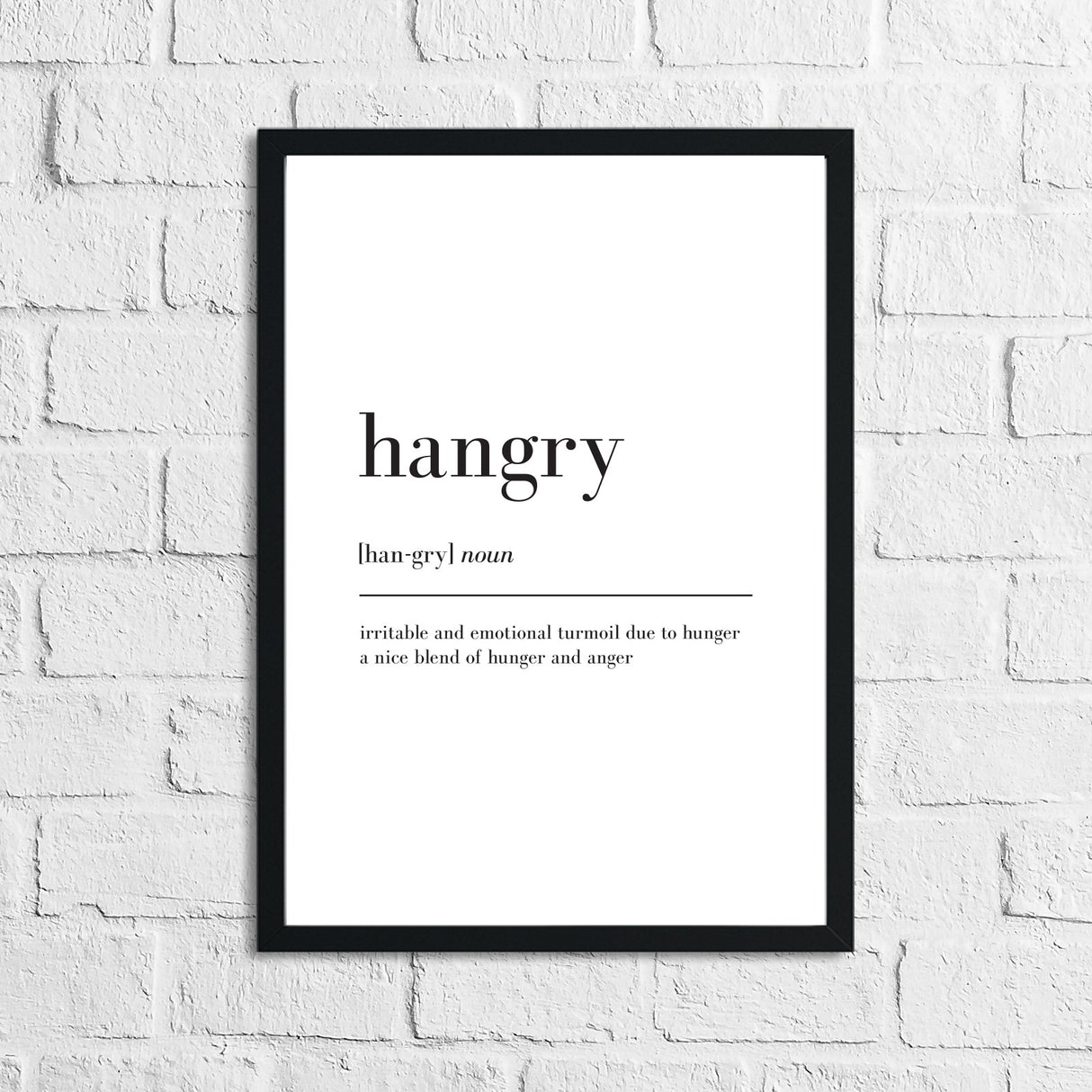 Hangry Definition Kitchen Simple Wall Decor Print by WinsterCreations™ Official Store