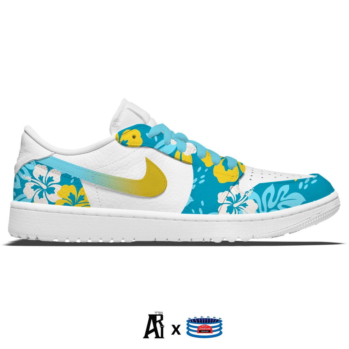 "Hawaii" Jordan 1 Golf Shoes by Stadium Custom Kicks