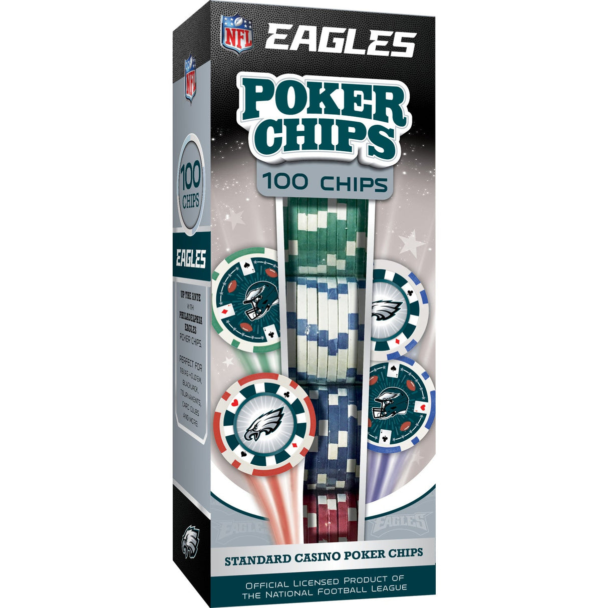 Philadelphia Eagles 100 Piece Poker Chips by MasterPieces Puzzle Company INC