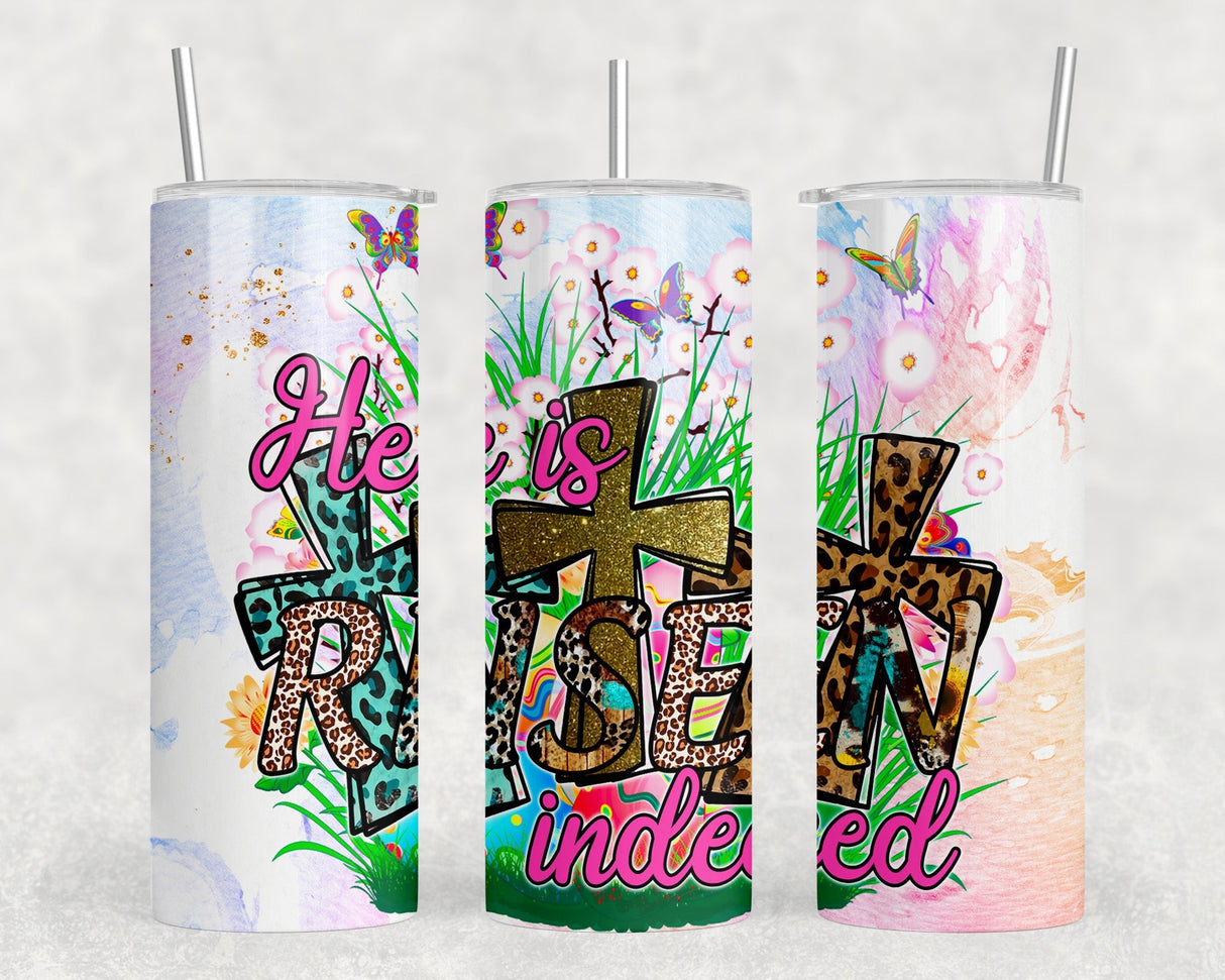 He Is Risen|Skinny Tumbler|Optional Bluetooth Speaker| Speaker Color Varies by Rowdy Ridge Co