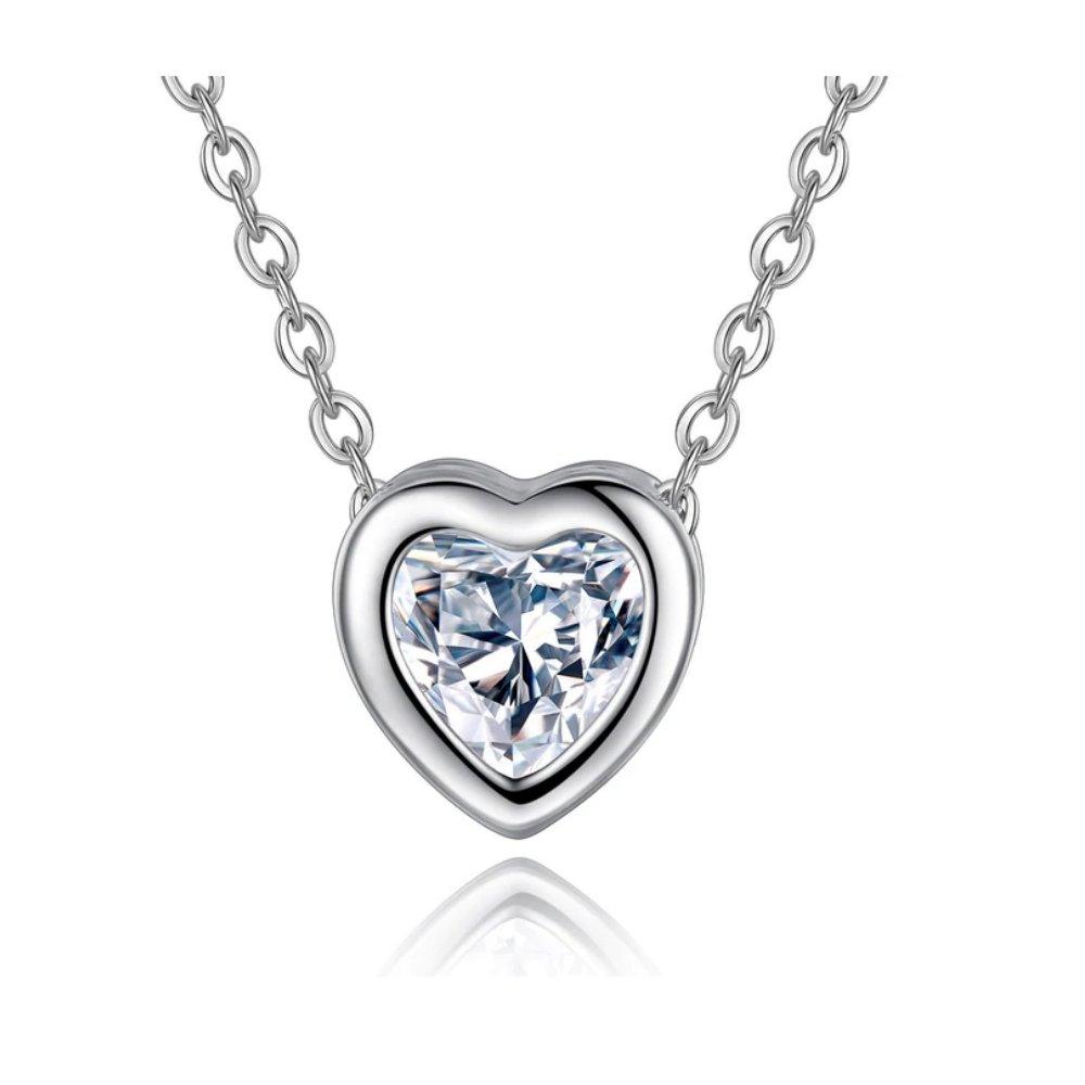 Heart Necklace 18k Gold Cubic Zirconia Crystal by Hollywood Sensation®