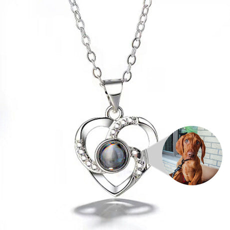 Custom Pet Photo Heart Necklace by PetWithMe