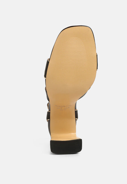 heeri metallic lined slim block heel sandals by London Rag