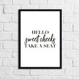 Hello Sweet Cheeks Take A Seat Humorous Bathroom Wall Decor Print by WinsterCreations™ Official Store