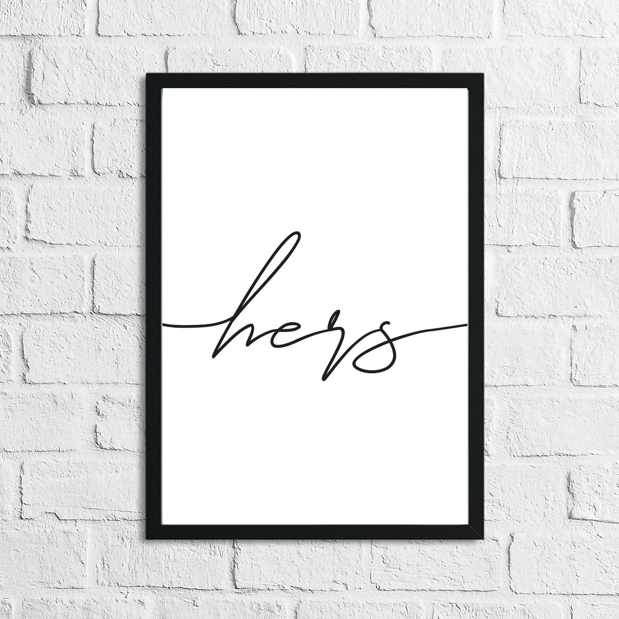 His & Hers Couple Black Set Of 2 Bedroom Prints by WinsterCreations™ Official Store