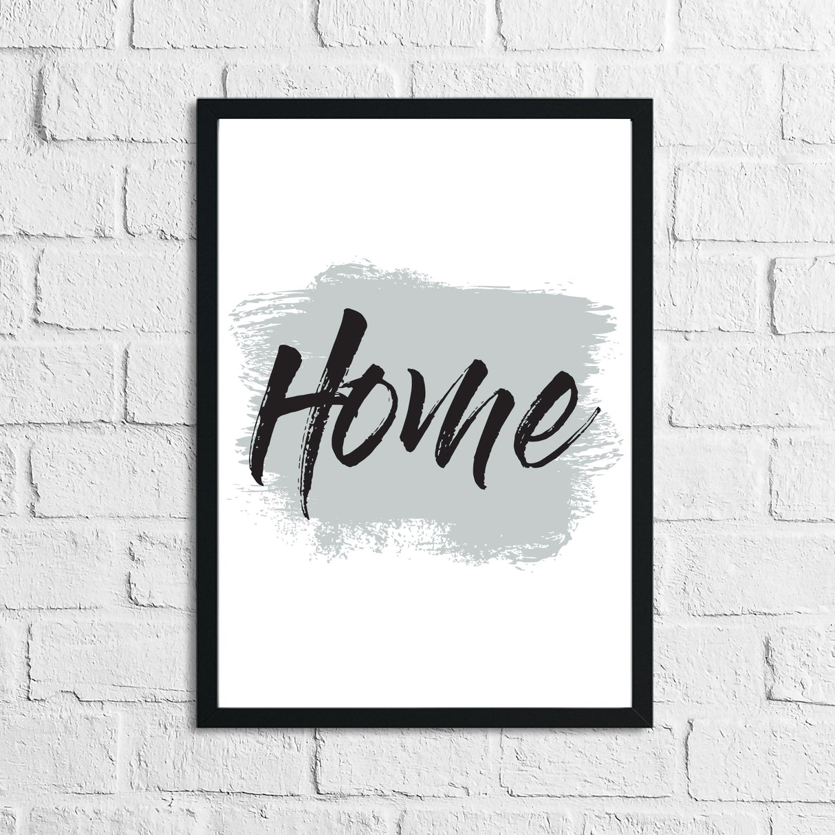 Home Grey Brush Simple Home Wall Decor Print by WinsterCreations™ Official Store