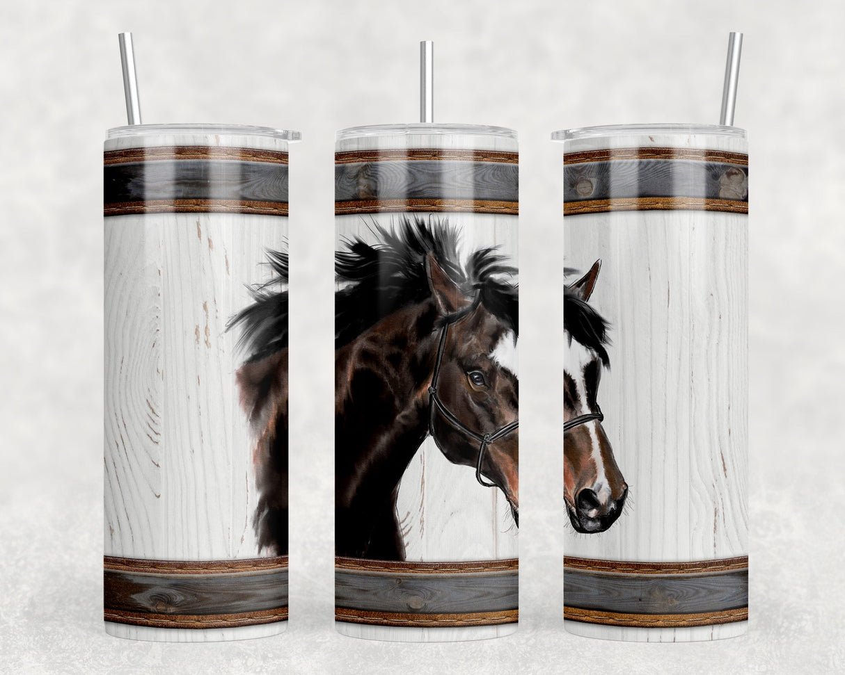 Horse|Skinny Tumbler|Optional Bluetooth Speaker| Speaker Color Varies by Rowdy Ridge Co