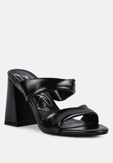 hot mess puffy block heel sandals by London Rag